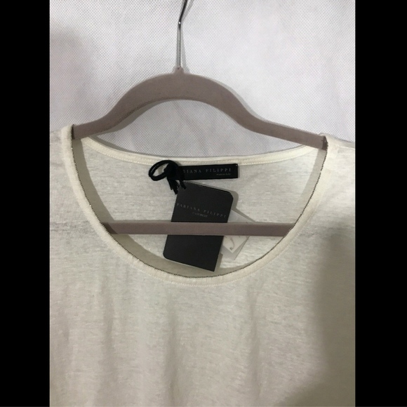 NEW Fabiana Filippi Beaded Jersey Tank in Off-White [I SZ 52 / XXXL‎ ] - Picture 3 of 8